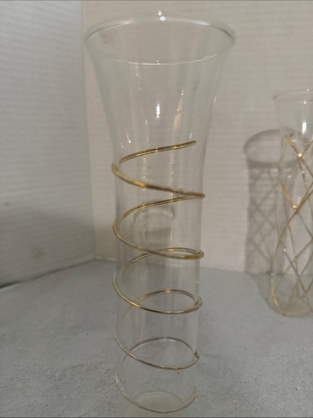 3 Clear Champagne Flutes with Gold Accents - Elegant Home Accent - Picture 2 of 4